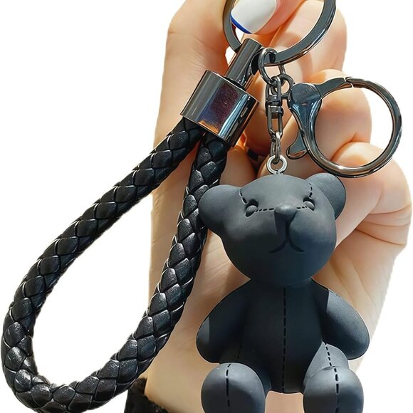 Bear Resin Keychain Bear Key Ring Bag Charm for Car Keys, Backpack Accessories,D - Picture 1 of 6